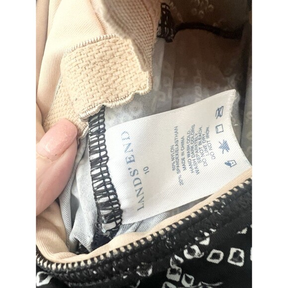 Lands End  One Piece Black Floral Tankini Top Swim Suit Size 10 EUC Halter - Picture 4 of 5